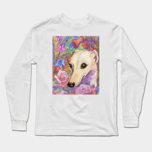 Shy flower whippet Long Sleeve T-Shirt